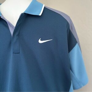 Nike Dri-FIT NGC Golf Polo Shirt Armony Navy/Light Carbon/White Relaxed Fit Lrg